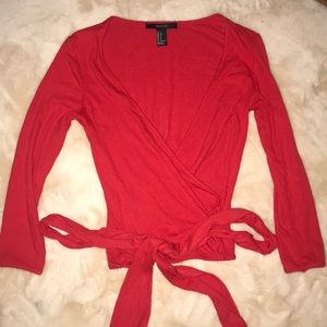 Tie, deep V-neck Going out Top